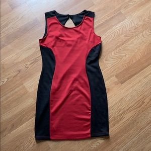 A black and red dress